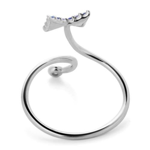 Sapphire Ribbon Diamond Tip Ring - Prime Adore