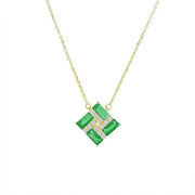 Square Emerald Pendant Necklace - Prime Adore