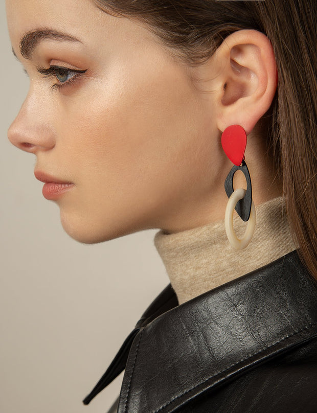 Geo Resin Abstract Earrings - Prime Adore