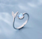 Mermaid Tail Moonstone Adjustable Ring - Prime Adore