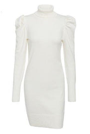 Puff Sleeve Bodycon Sweater Dress - Prime Adore