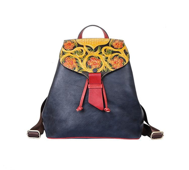 Chrysanthemum Leather Backpack - Prime Adore