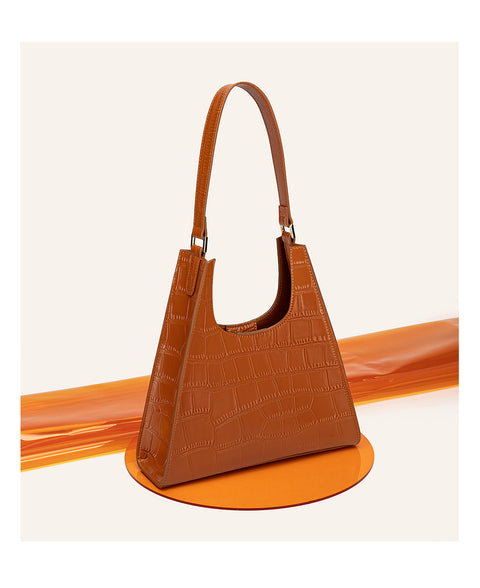 Underarm Leather Crocodile Pattern Handbag - Prime Adore