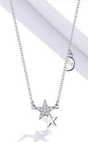 Double Star Moon Necklace - Prime Adore