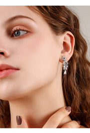 Zirconia Fish Bone Earrings - Prime Adore