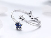 Blue Moon and Stars Ring - Prime Adore