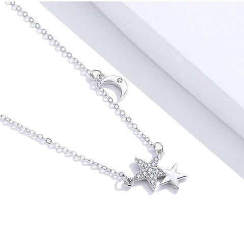 Double Star Moon Necklace - Prime Adore