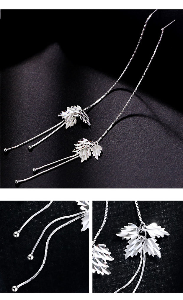 Silver Leaf Earrings - Prime Adore