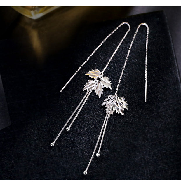 Silver Leaf Earrings - Prime Adore