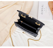 Lingge Chain Leather Bag - Prime Adore