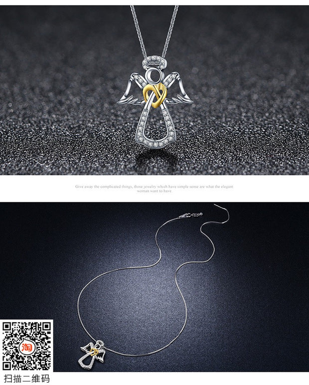 Angel Heart Pendant Necklace - Prime Adore
