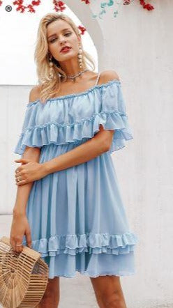 Ruffle Off Shoulder Dress - Prime Adore