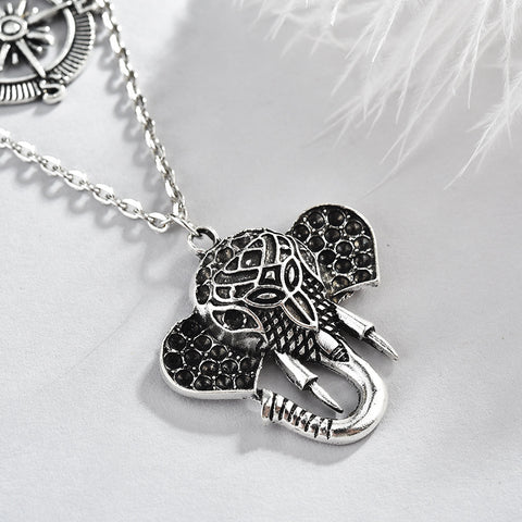 Silver Elephant Necklace Layers - Prime Adore