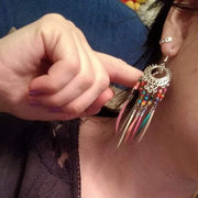 Bohemian Vintage Gold/Silver Feather Earrings - Prime Adore