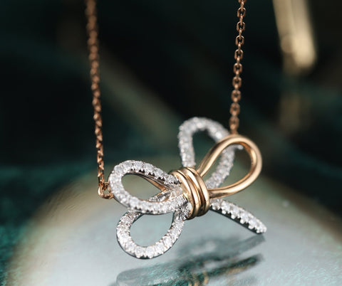 Double Ribbon Butterfly Necklace - Prime Adore