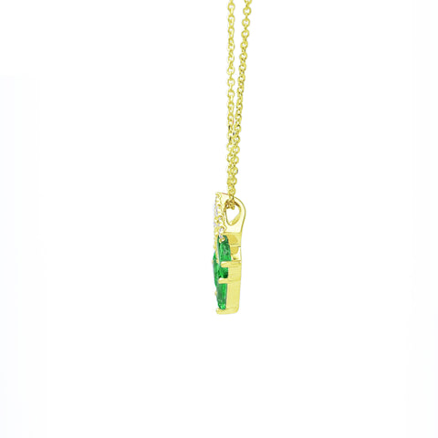 Double Square Emerald Diamond Necklace - Prime Adore