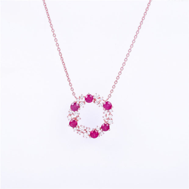 Ruby Christmas Wreath Necklace - Prime Adore