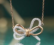 Double Ribbon Butterfly Necklace - Prime Adore