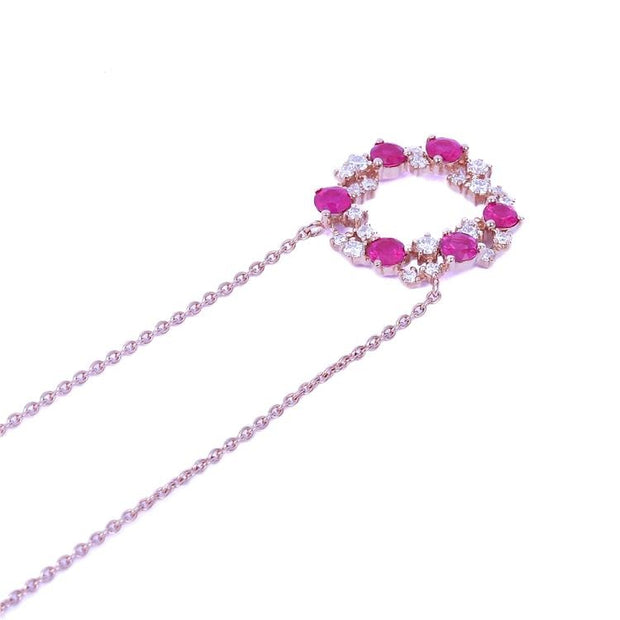 Ruby Christmas Wreath Necklace - Prime Adore