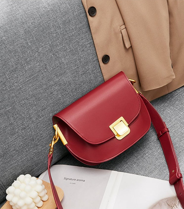 Leather Crossbody Saddle Bag - Prime Adore