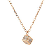 Geometric Golden Cube Necklace - Prime Adore