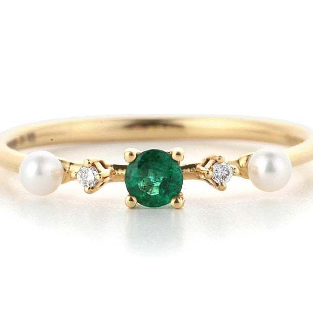 Emerald Water Pearl Ring V2 - Prime Adore