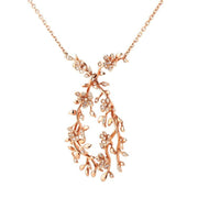 Diamond Leaf Branch Flower Necklace - Prime Adore