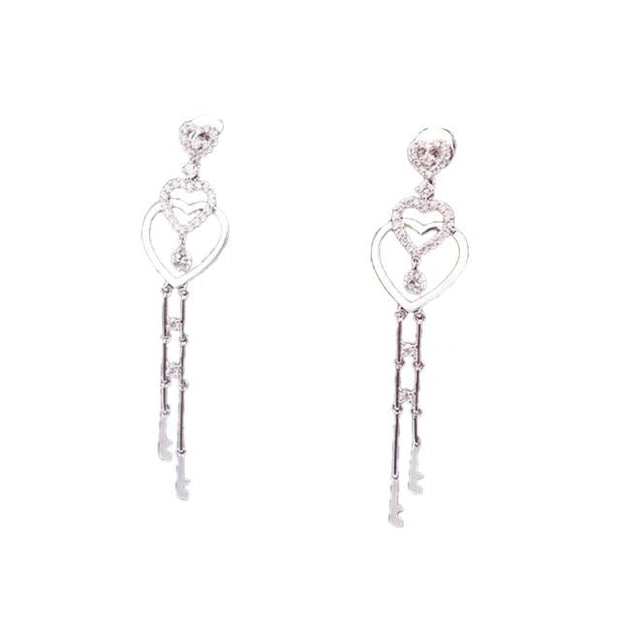 Double Heart Infinity Key Earrings - Prime Adore