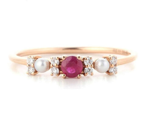 Ruby Water Pearl Ring - Prime Adore