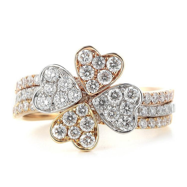 Four Leaf Clover Trinity Ring - Prime Adore