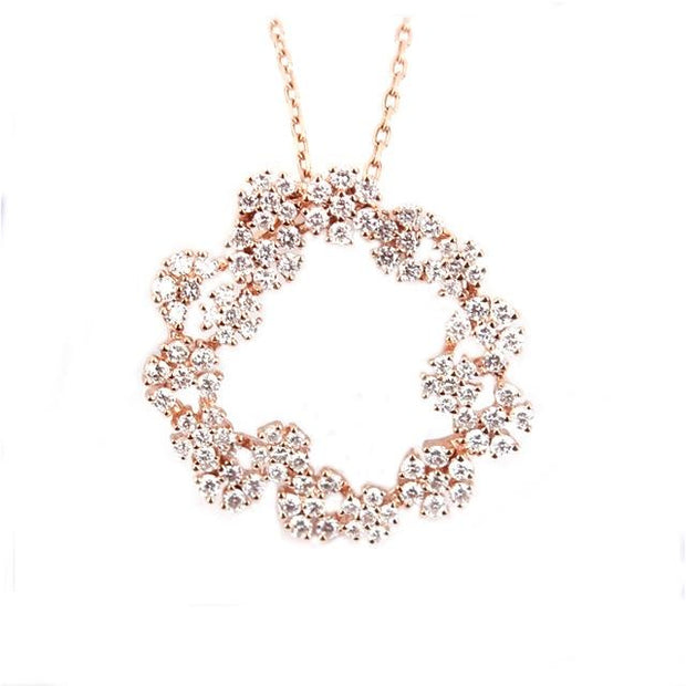 Diamond Snowflake Wreath Necklace - Prime Adore