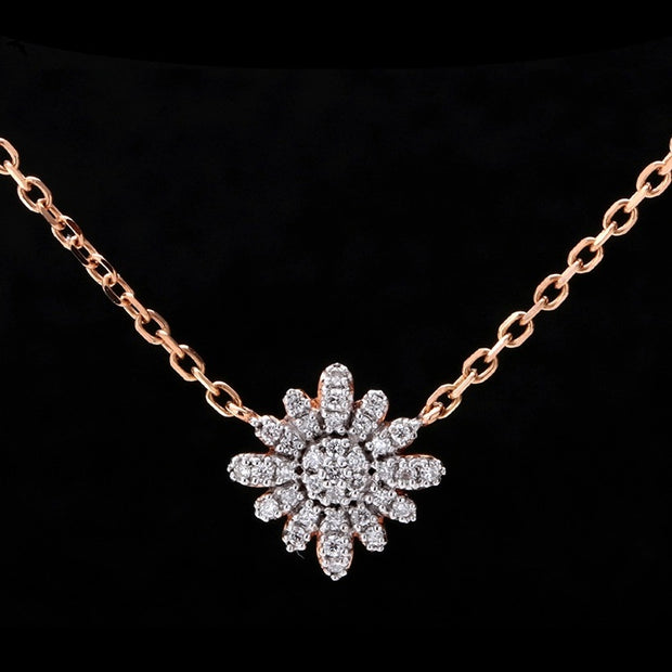 Sunflower Diamond Necklace - Prime Adore
