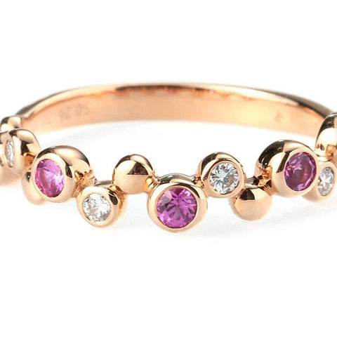 Pink Sapphire and Diamond Candy Ring - Prime Adore