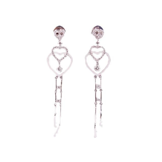 Double Heart Infinity Key Earrings - Prime Adore