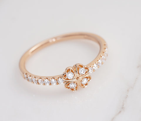 Mini Clover Diamond Ring - Prime Adore