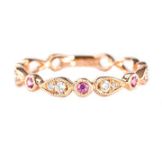 Pink Sapphire Deco Ring - Prime Adore