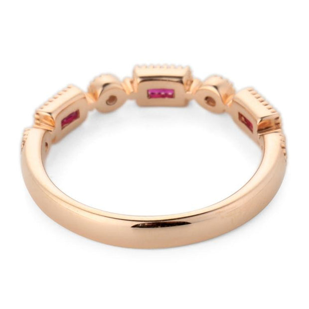 Ruby Baguette Diamond Wedding Band - Prime Adore