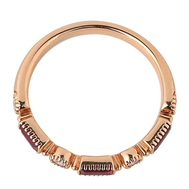 Ruby Baguette Diamond Wedding Band - Prime Adore