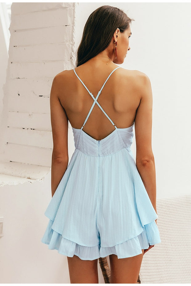 Sky Blue Ruffle Dress - Prime Adore