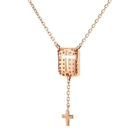 Double Cross Pendant Necklace - Prime Adore