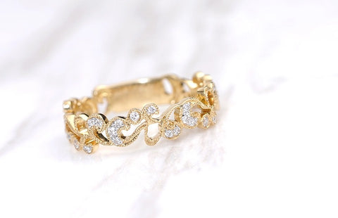 Sparkling Gold Waves Ring - Prime Adore