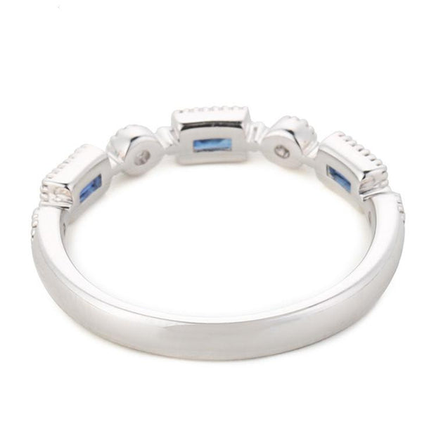 Sapphire Baguette Diamond Wedding Band - Prime Adore