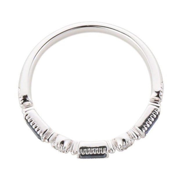 Sapphire Baguette Diamond Wedding Band - Prime Adore