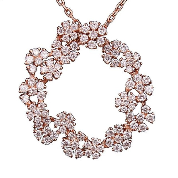 Diamond Snowflake Wreath Necklace - Prime Adore