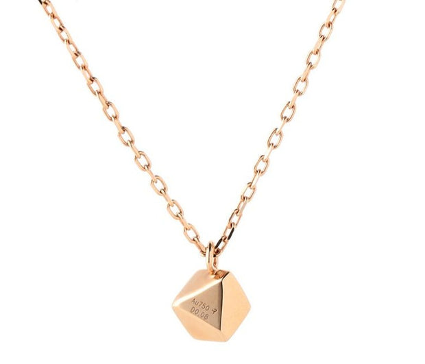 Geometric Golden Cube Necklace - Prime Adore
