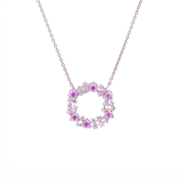 Ruby Christmas Wreath Necklace - Prime Adore