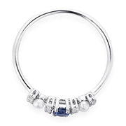 Blue Sapphire Water Pearl Ring - Prime Adore