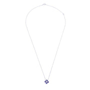 Square Sapphire Pendant Necklace - Prime Adore