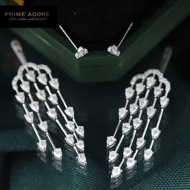 Water Drop Diamond Tassel Earrings - Prime Adore