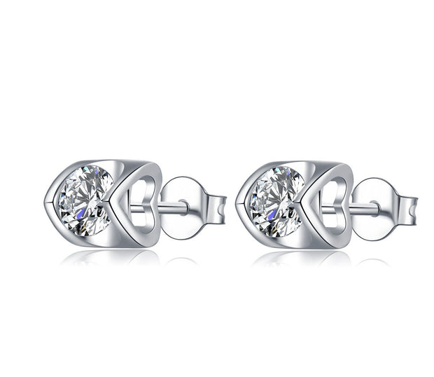 Double Heart Moissanite Earrings - Prime Adore